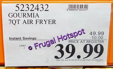 $39.99 Air Fryer [Gourmia 7 quart] @ Costco 