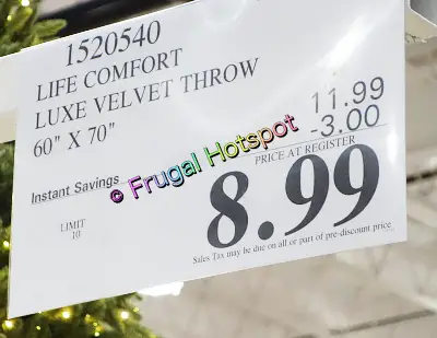 Life Comfort Velvet Luxe Throw | Costco Sale Price
