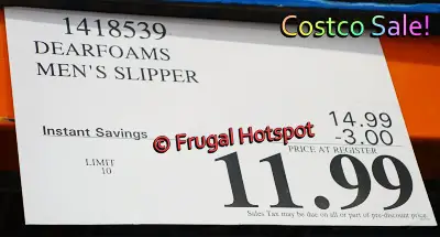 Mens Dearfoams Slippers | Costco Sale Price