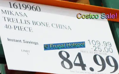Mikasa Trellis Bone China Dinnerware 40 pc | Costco Sale Price