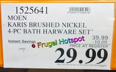 Moen Karis Bath Accessory Kit details | Costco Sale Price