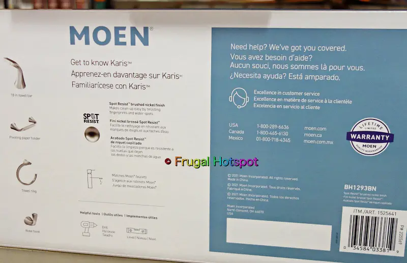 Moen Karis Bath Accessory Kit details | Costco