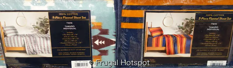 Pendleton Flannel Sheets twin 3 piece set | blue geometric and stripes | Costco