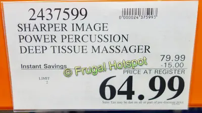 Sharper Image Power Percussion Deep Tissue Massager | Costco Sale Price