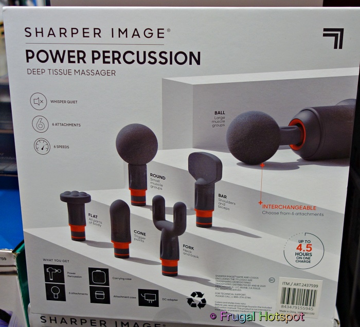 Sharper Image Power Percussion Deep Tissue Massager | attachments | Costco