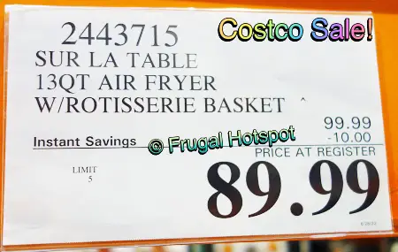 Sur La Table 13-Quart Multifunctional Air Fryer | Costco Sale Price