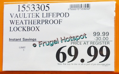 Vaultek LifePod Weatherproof Lockbox | Costco Sale Price