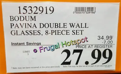Bodum Pavina Double Wall Thermo Glasses | Costco Sale Price