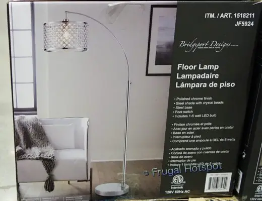 Bridgeport Designs Gisele Crystal Arc Floor Lamp | Costco
