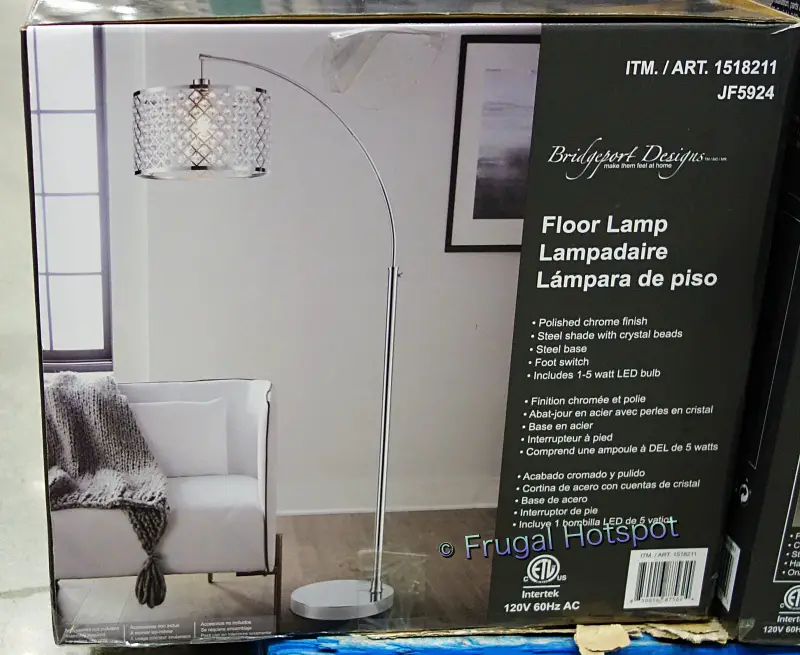 Bridgeport Designs Gisele Crystal Arc Floor Lamp | Costco