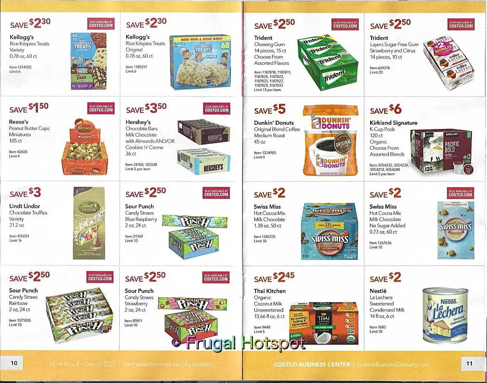 Costco Business Center Coupon Book NOVEMBER - DECEMBER 2021 | p 10 and 11