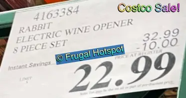 Rabbit Electric Wine Opener Costco Package | sale price