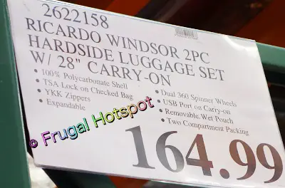 Ricardo Windsor 2-Piece Hardside Luggage Set | Costco price