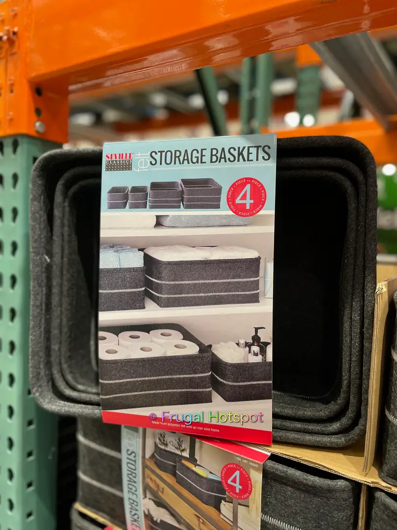Seville Classics Felt Storage Baskets 4 piece set | Costco 1459497