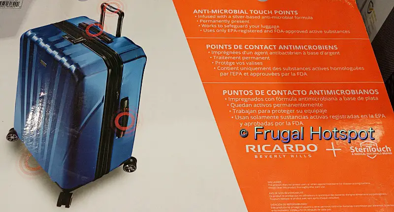 SteriTouch Anti microbial treatment | Ricardo Luggage | Costco