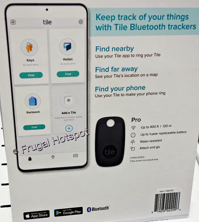 Tile Pro Bluetooth Tracker (2022) | details | Costco