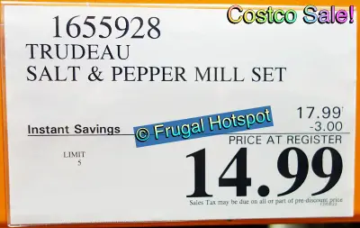 Trudeau ProChef Salt and Pepper Mill Set | Costco Sale Price