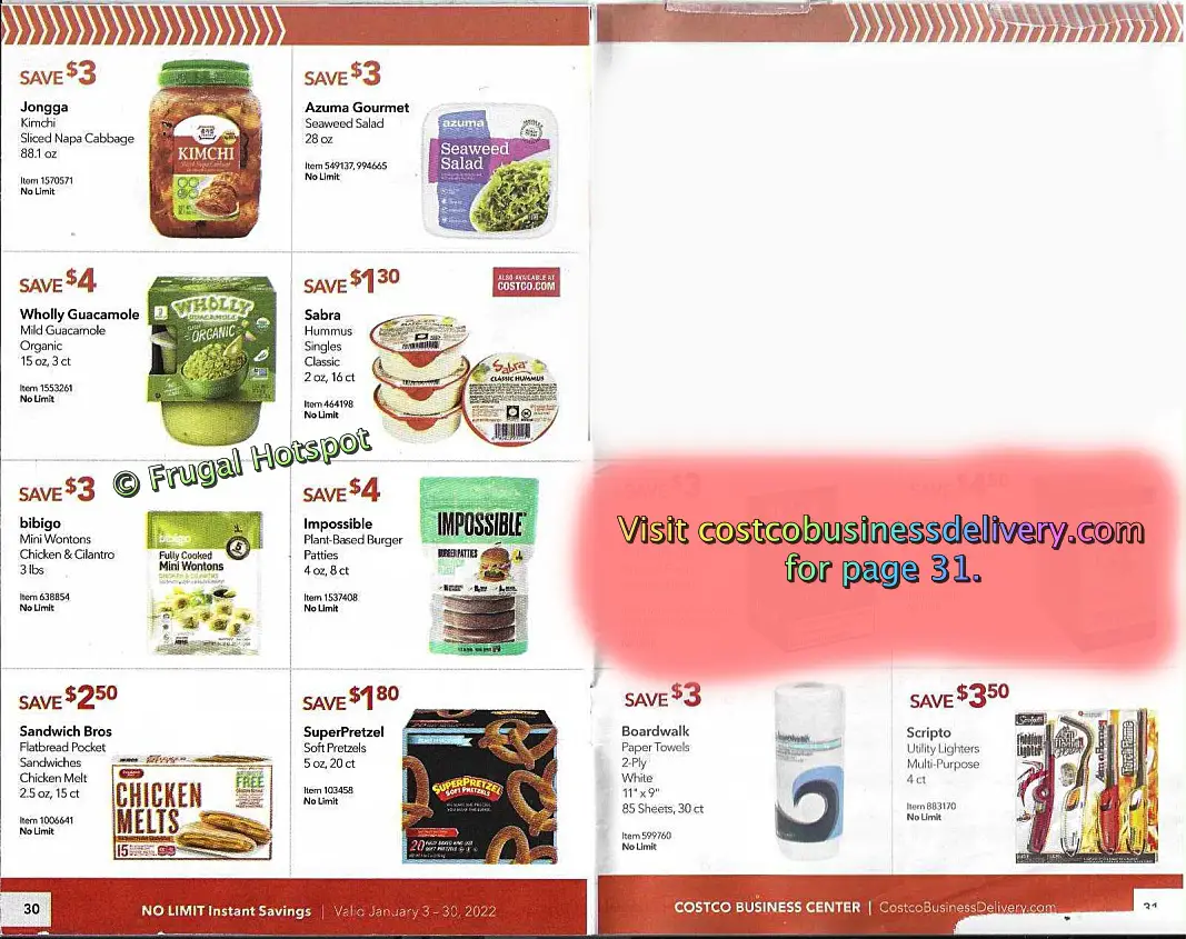 Costco Business Center Coupon Book JANUARY 2022 | p 30 31