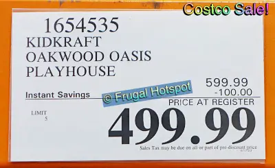Kidkraft oakwood Oasis Playhouse | Costco Sale Price | Item 1654535