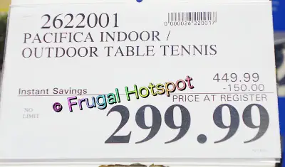 Pacifica Indoor Outdoor Table Tennis Set | Costco Sale Price