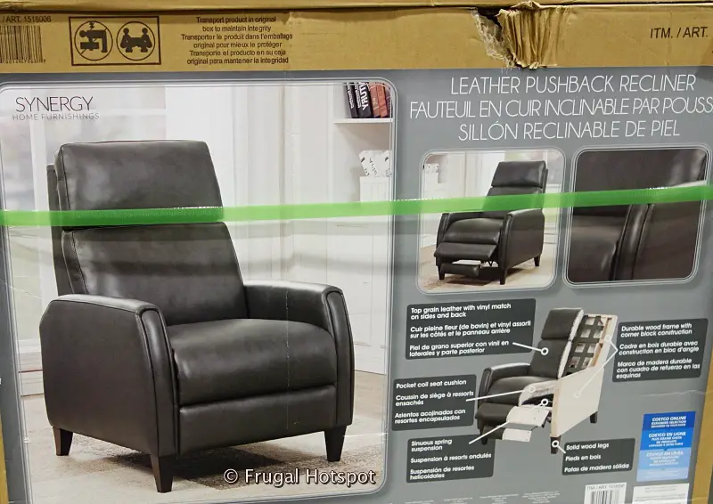 Synergy Home Furnishings Decklyn Leather Pushback Recliner | Costco