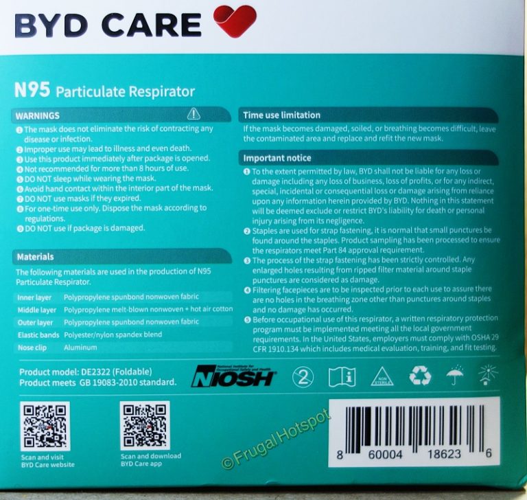 BYD N95 Face Mask at Costco! Frugal Hotspot