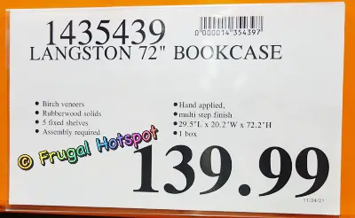 Bayside Furnishings Langston Ladder Bookcase | Costco Price