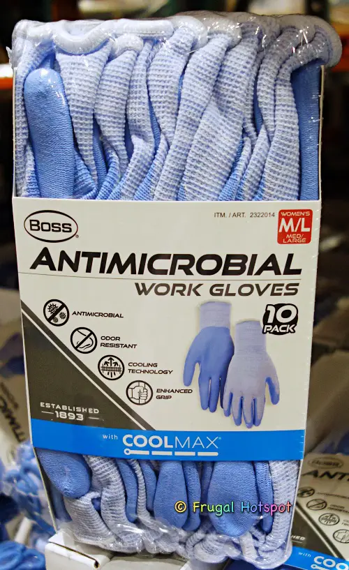 Boss Antimicrobial Womens Work Gloves Blue | Costco