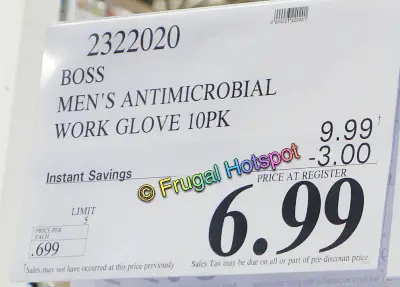 Boss Antimicrobial Work Gloves Mens | Costco Sale Price