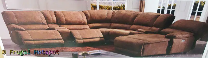 Petaluma Fabric Power Reclining Sectional in recline position | Costco