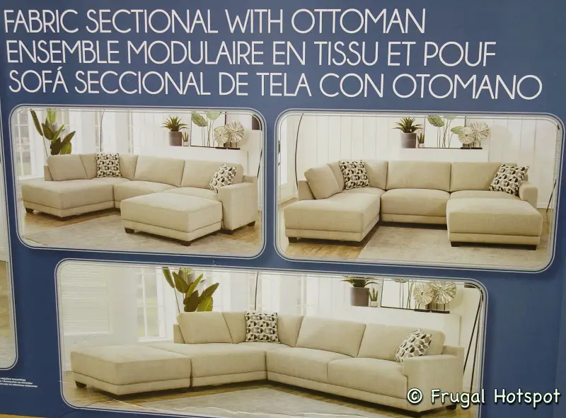 Raylin Fabric Sectional with Ottoman | Costco