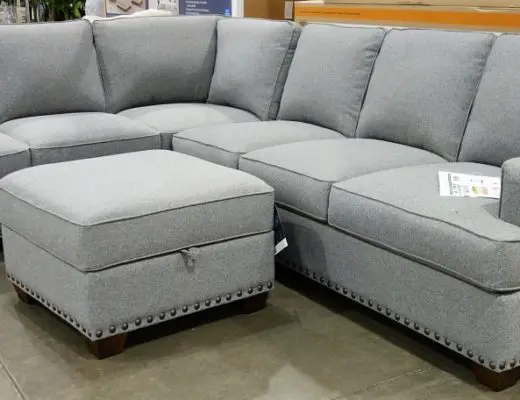 Thomasville Emilee Fabric Sectional with Storage Ottoman | Costco Display