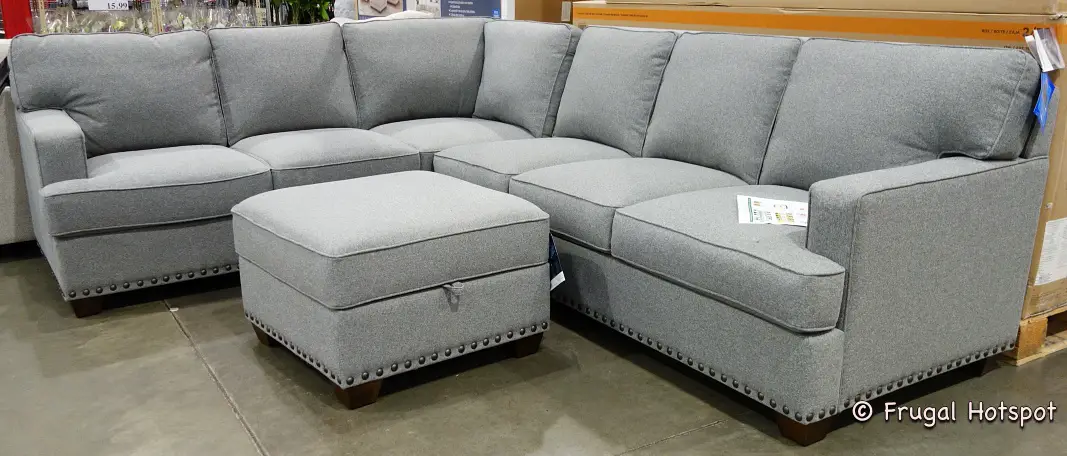 Thomasville Emilee Fabric Sectional with Storage Ottoman | Costco Display