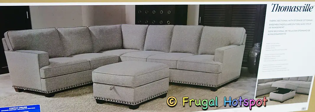 Thomasville Emilee Fabric Sectional with Storage Ottoman | Costco