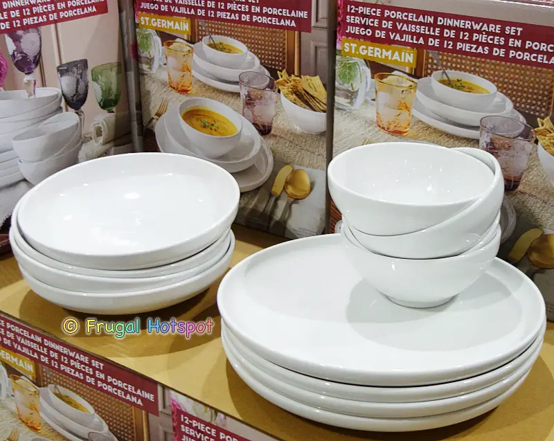 overandback St Germain 12 Piece Dinnerware Set | Costco Display