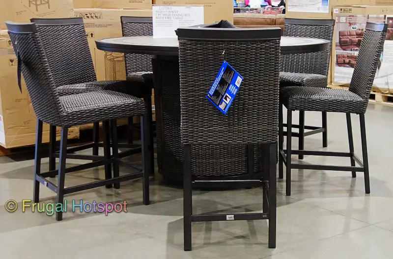 Agio Conway High Dining Set and Fire Table | Costco Display