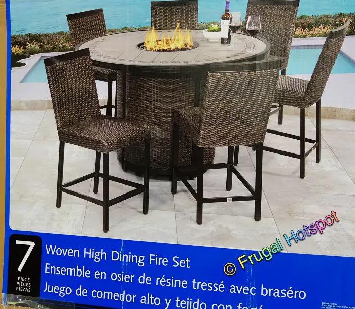 Agio Conway High Dining Set with Fire Table | Costco