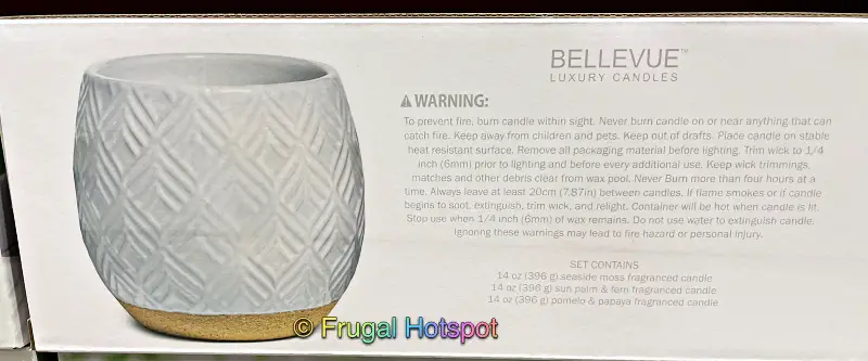 Bellevue Luxury White Ceramic Candles info | Costco