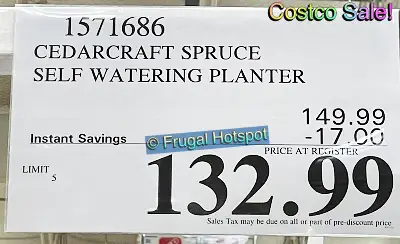 Cedarcraft Self-Watering Spruce Planter | Costco Sale Price
