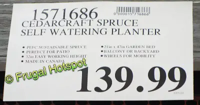 Cedarcraft Spruce Self-Watering Planter | Costco price