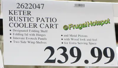 Keter Patio Cooler & Beverage Cart | Costco Price