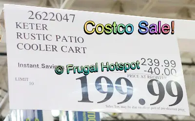 Keter Patio Cooler and Beverage Cart | Costco Sale Price