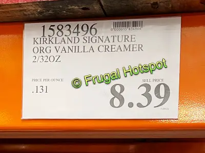 Kirkland Signature Organic Coffee Creamer French Vanilla Flavor | Costco Price