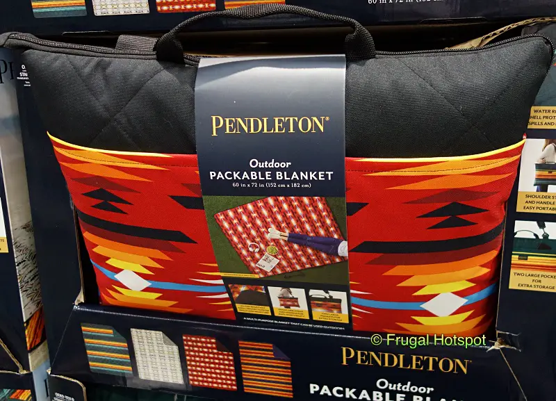 Pendleton Outdoor Packable Blanket black and red | Costco