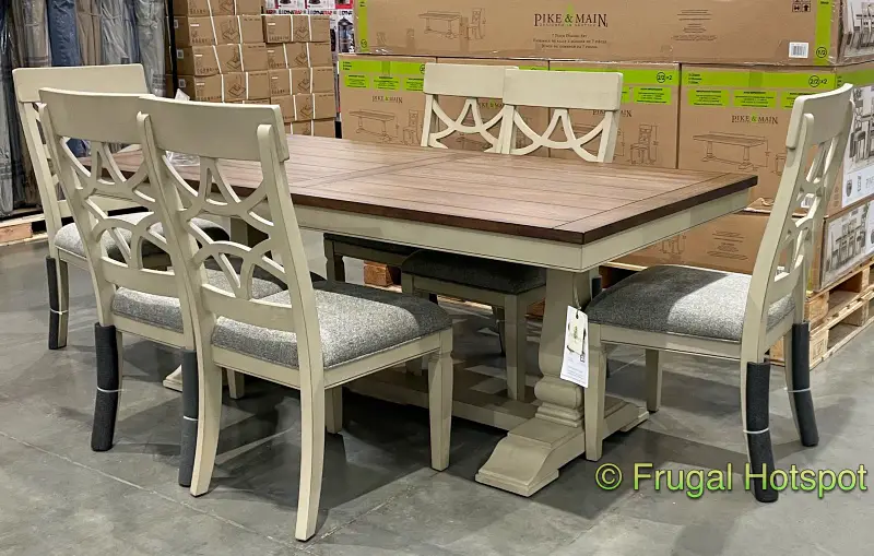 Pike & Main Quinn 7 Piece Dining Set | Costco Display