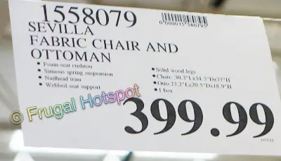 Sevilla Fabric Chair and Ottoman | Costco Price