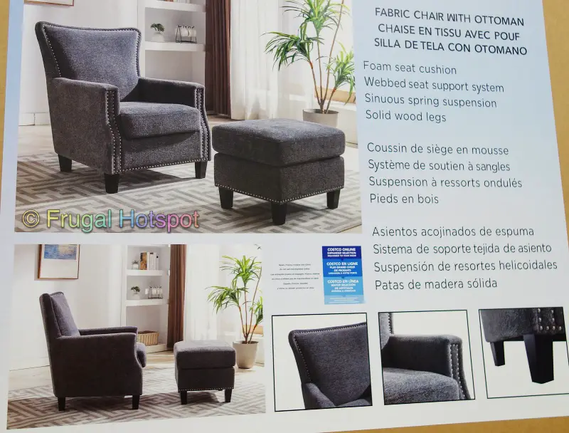Sevilla Fabric Chair and Ottoman | Costco