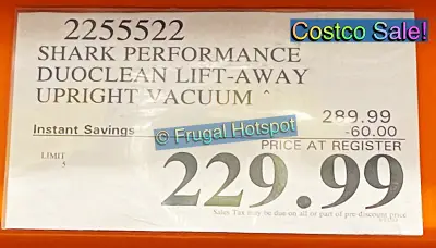 Shark DuoClean Lift Away Upright Vacuum | Costco Sale Price | Item 2255522