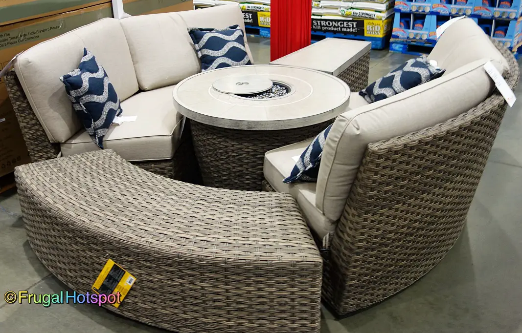 Sunvilla Laguna 5-Piece Woven Sectional with Fire Table | Costco Display