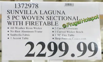 Sunvilla Laguna 5-Piece Woven Sectional with Fire Table | Costco Price